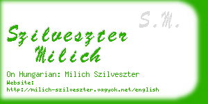 szilveszter milich business card